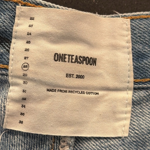 ONE TEASPOON Blue Lightning Le Wolves Mid Length Denim Short SZ 28 - Picture 3 of 8